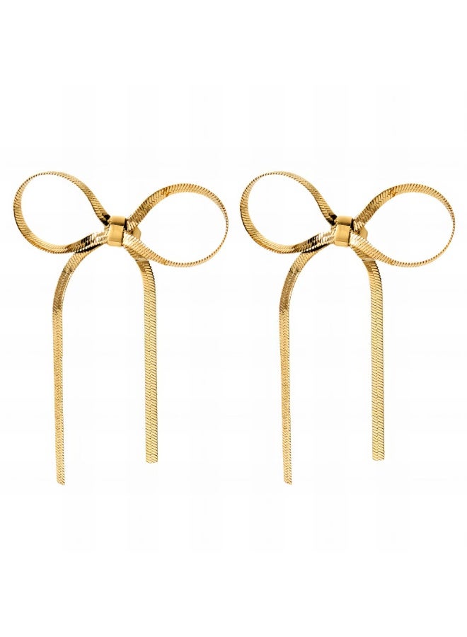 أقراط من فولاذ مطلي بالذهب عيار 18